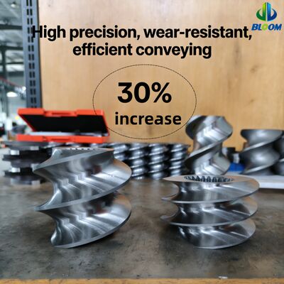 Kwaliteit  Customized Wear and Corrosion Resistant Bimetallic Screw Segments for Twin Screw Extruder Parts with High Torque Capacity fabriek