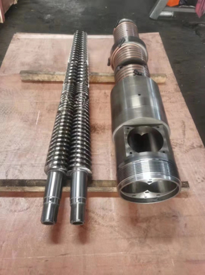 38CrMoAl conische dubbele schroef en vat 65/132 voor PVC-buisprofiel WPC Spc
