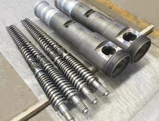 38CrMoAl conische dubbele schroef en vat 65/132 voor PVC-buisprofiel WPC Spc