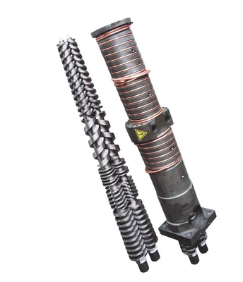 Conische parallelle dubbele schroefcilinder PVC PP PS PC PE PET ABS PMMA GPPS