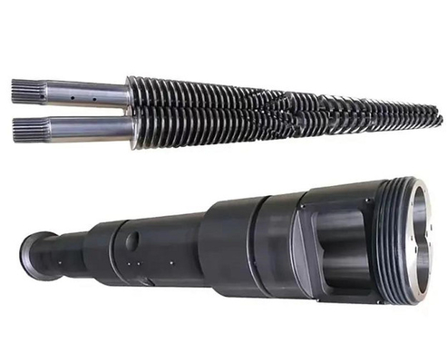 Bimetaal Kegel Tweeling de Schroefvat van Nitrided voor WPC-PE van pvc Industrie
