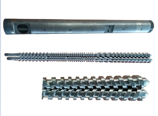 Co-roterende / tegenroterende conische tweelingschroeven en vaten voor extruder