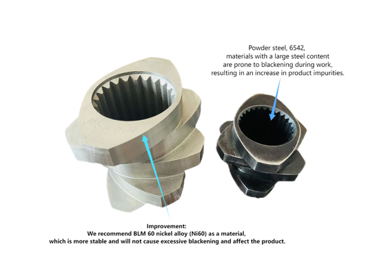 Versletenheidsbestendige extruder schroefelementen voor de masterbatchindustrie