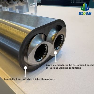 (PTR) W6 ultra-fijnkorrelige slijtvaste stalen extruder onderdelen Twin-Screw Extruder Schroefelement Cilinder en As