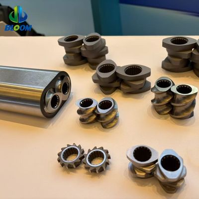 Extruder onderdelen Schroefsegment cilinder en liner voor het mengen, compounderen en granuleren van kunststofhars met halogeenvrije vlamvertrager