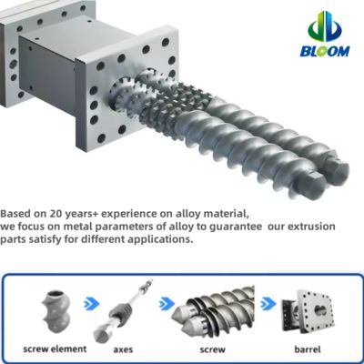 High Precision Twin Screw Elements met 38CrMoAl CR12MoV en W6542 legeringen voor Polymer Compounding Extruders