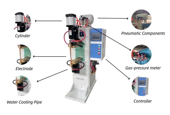 High-efficiency resistance spot welding machine met 380V,220V vermogen en 100KVA capaciteit voor industriële weerstandslassen
