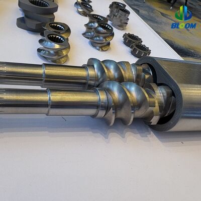 Aangepaste slijtvaste en corrosiebestendige bimetalen schroefsegmenten voor onderdelen van een dubbelschroefsextruder met hoge koppelcapaciteit