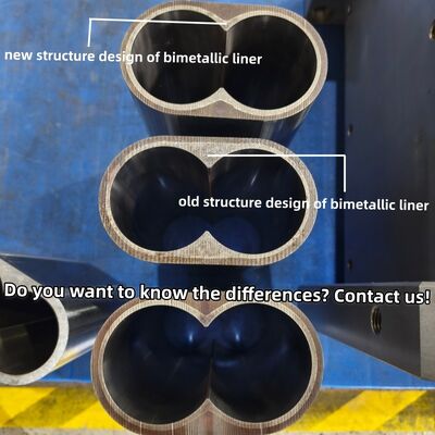 Hoogwaardige nikkelchroomwolfraamcompositievatenliner voor twee-schroef-extruder met 600°C-temperatuurweerstand en HRC 58-62 hardheid
